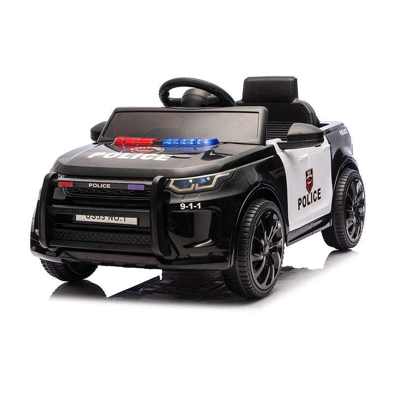 12V 2WD 2-sitsig Kids Police Ride-On Car med MP3-spelare
