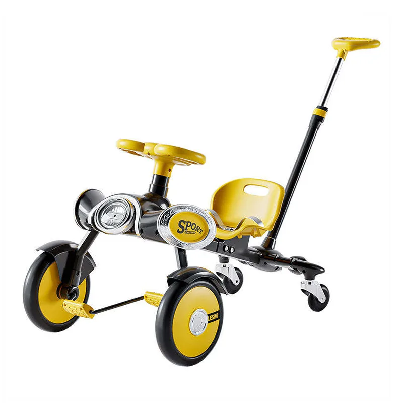 Kids Pedal Drift Car med Push Handtag 4 Wheels Go Kart