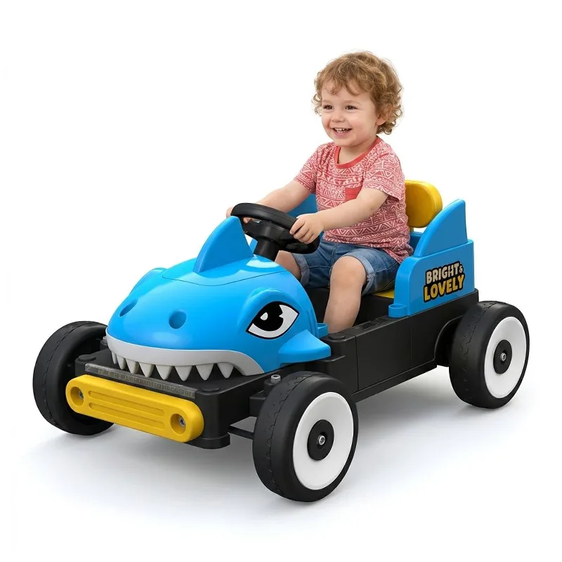 Nytt 12V batteridrivet Shark Head 4 Wheels Kids Ride on Car